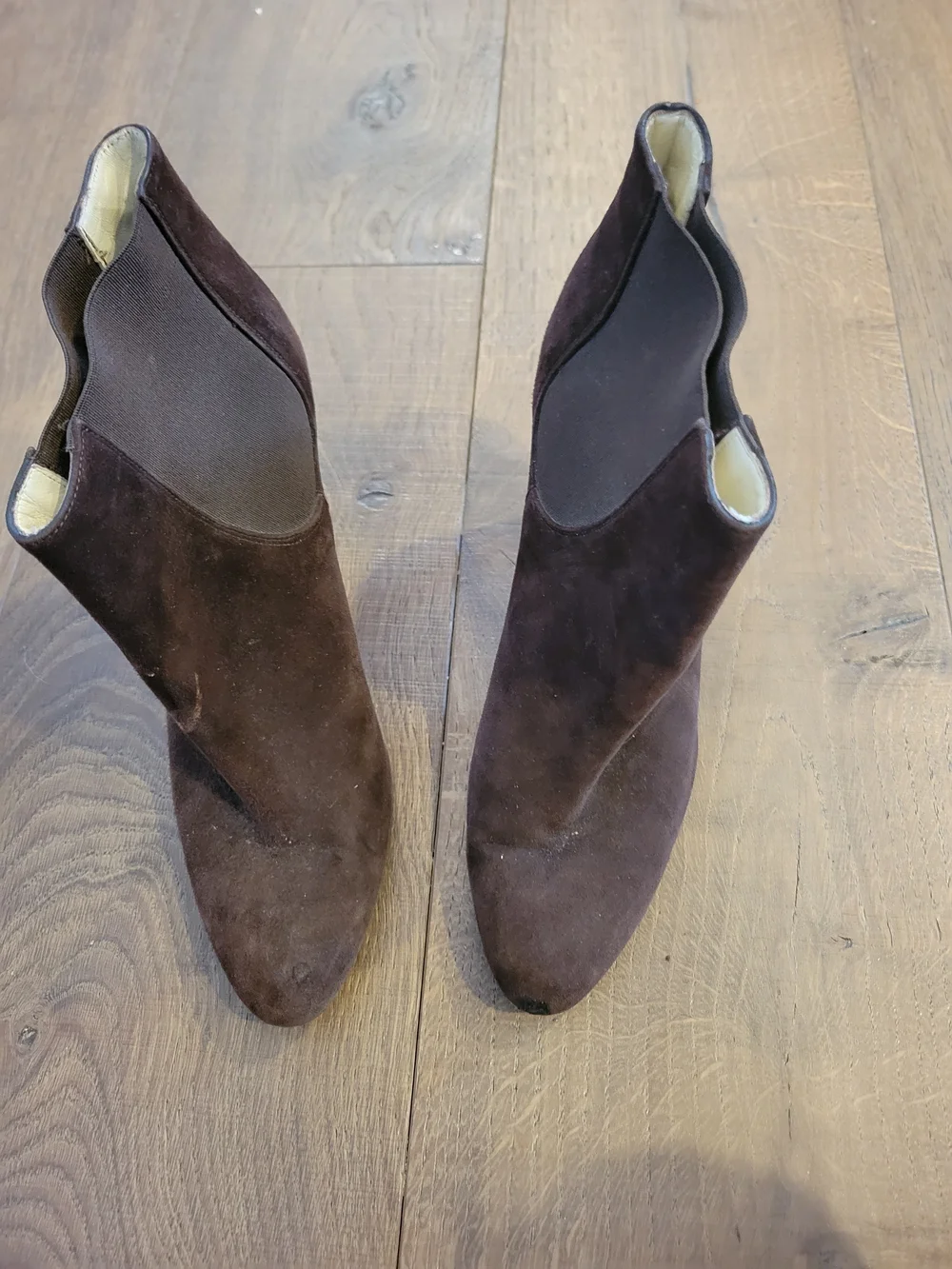 Bettye Mueller Brown Suede High-Heel Ankle Boots - Women's 37 1/2